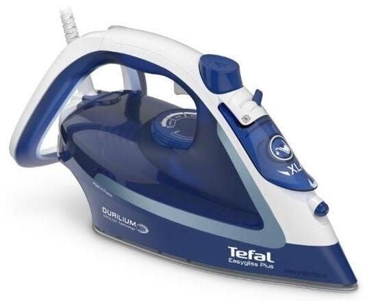 Tefal EasyGliss Plus FV5735, Torr & Ångstrykjärn, Durilium stryksula, 2 m, 220 g/min, Blå, Vit, 45 g/min