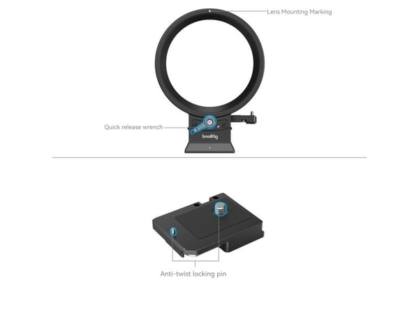 SmallRig 4300, Monteringsplate, Sort, 1/4-20, 3/8-16", M4, China, Canon EOS R5 / R5C / R6 / R6 Mark II