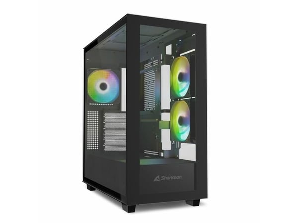 Sharkoon Rebel C60 RGB - Tower - ATX - sidepanel med vindu (herdet glass) - ingen strømforsyning (ATX) - USB/lyd