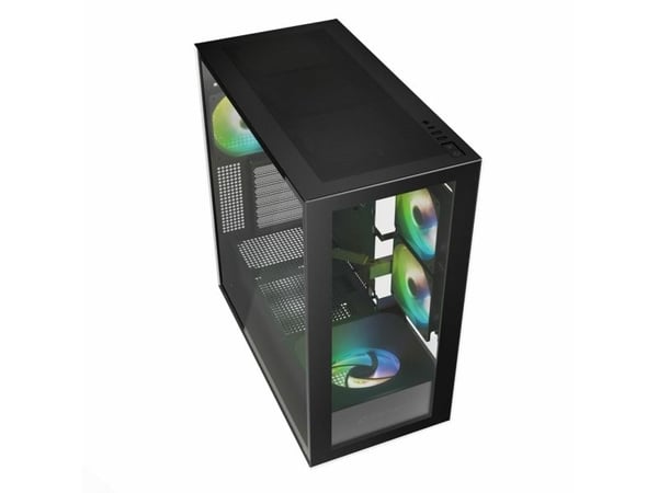 Sharkoon Rebel C60 RGB - Tower - ATX - sidepanel med vindu (herdet glass) - ingen strømforsyning (ATX) - USB/lyd