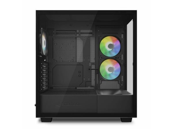 Sharkoon Rebel C60 RGB - Tower - ATX - sidepanel med vindu (herdet glass) - ingen strømforsyning (ATX) - USB/lyd