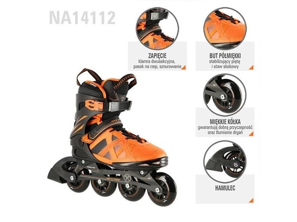Nils Extreme NA14112 vapaa-ajan oranssit rullaluistimet r. 43