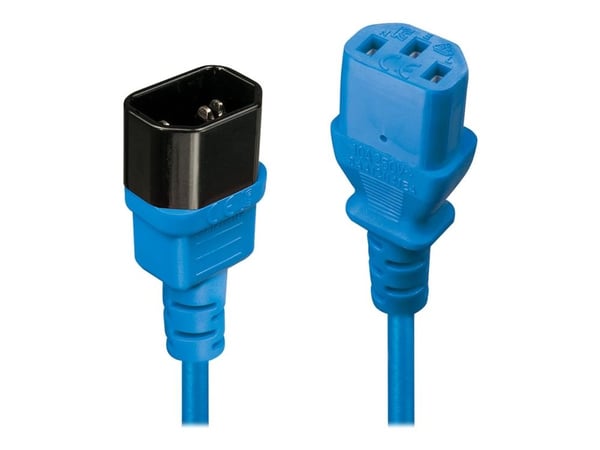 Lindy - Strømforlengelseskabel - power IEC 60320 C13 til IEC 60320 C14 - 1 m - formstøpt - blå