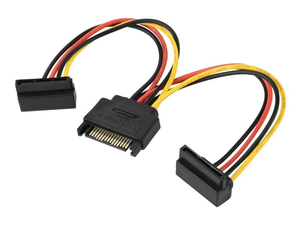 Gembird CC-SATAM2F-02 - Strømsplitter - SATA-strøm (hunn) til SATA-strøm (hann) - 15 cm - 90° kontakt