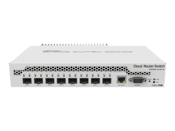 MikroTik Cloud Router Switch CRS309-1G-8S+IN - Switch - Managed - 8 x SFP+ + 1 x 10/100/1000 (PoE) - rackmonterbar - PoE