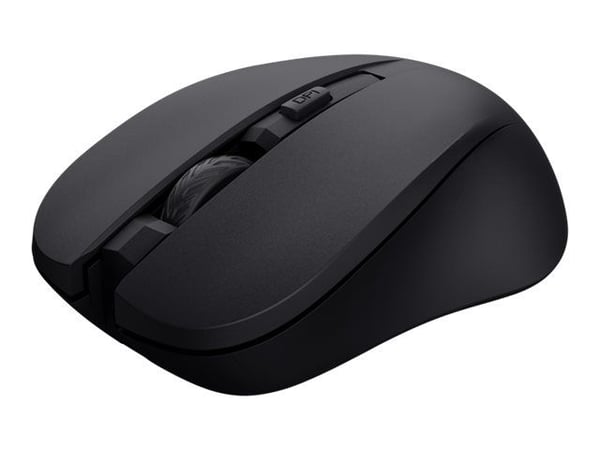 Trust Mydo - Mus - tyst - höger- och vänsterhänta - optisk - 4 knappar - trådlös - 2.4 GHz - trådlös USB-mottagare - svart