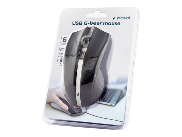Gembird MUS-GU-02 - Mus - laser - 6 knapper - kablet - USB