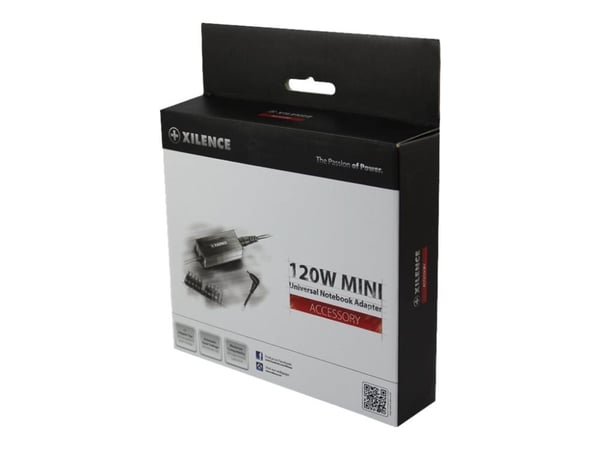 Xilence XM012, Kannettava tietokone, Sisätila, 100-240 V, 50/60 Hz, 120 W, Ylivirta, Ylijännite, Ylikuumeneminen, Oikosulku