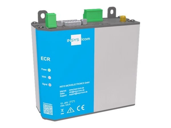 INSYS icom ECR LW300 - Trådløs ruter - WWAN 2-port svitsj - Modbus 2,4 GHz - DIN-skinnemonterbar, veggmonterbar