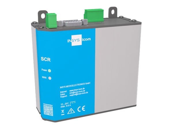 INSYS icom SCR-E 300 - Ruter 2-port svitsj - Modbus - DIN-skinnemonterbar, veggmonterbar