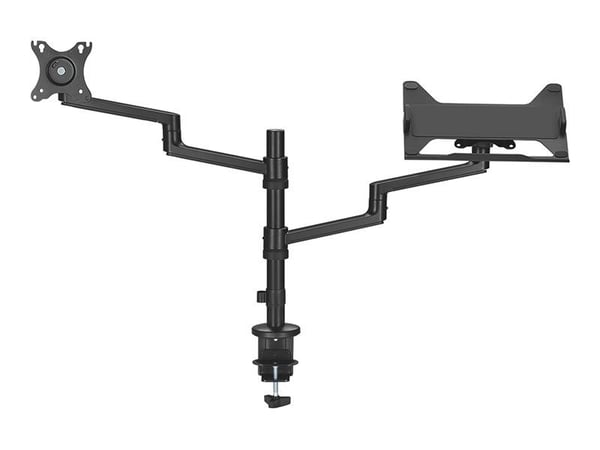 Neomounts DS20-425BL2 - Monteringssats (bordsfäste, skrivbordsgenomföring, anteckningsboksfack, bildskärmsarm, VSA-adapter, arm för bärbar dator) -...