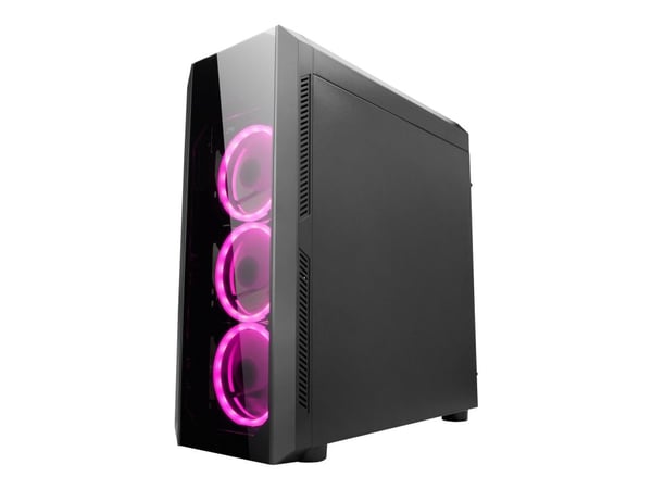 Chieftec Gamer Series SCORPION II - Tower - ATX - genomskinlig sidopanel (härdat glas) - ingen strömförsörjning (ATX) - svart - USB/ljud