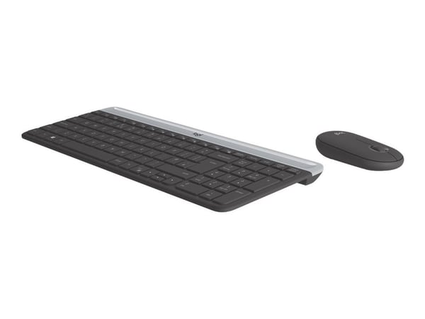 Logitech Slim Wireless Combo MK470 - Sats med tangentbord och mus - trådlös - 2.4 GHz - USA, internationellt - grafit