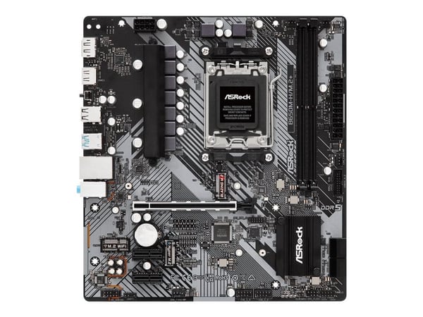 ASRock B650M-H/M.2+ - Hovedkort - micro ATX - Socket AM5 - AMD B650 Chipset - USB-C 3.2 Gen 1, USB 3.2 Gen 1 - Gigabit LAN - innbygd grafikk (CPU k...