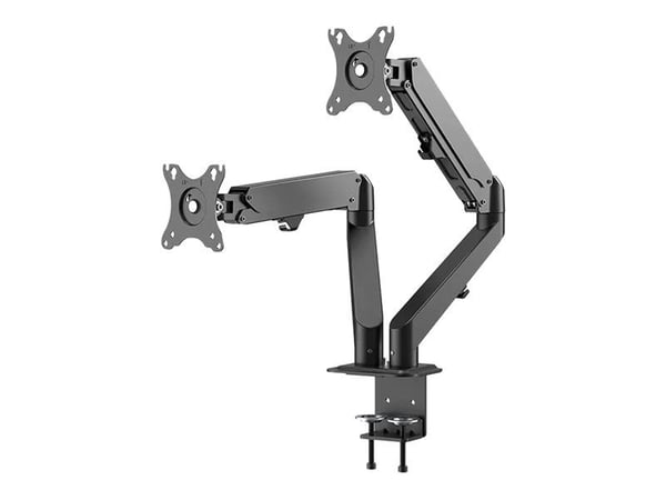 Neomounts DS70-700BL2 - Monteringssett (skrivebordsmontering) - justerbar dobbelarm i full bevegelse - for 2 LCD-skjermer - svart - skjermstørrelse...