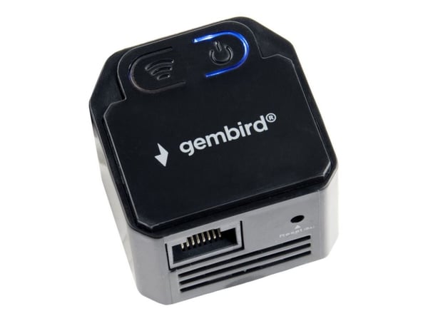Gembird WNP-RP300-03-BK, Verkkotoistin, 300 Mbit/s, Musta