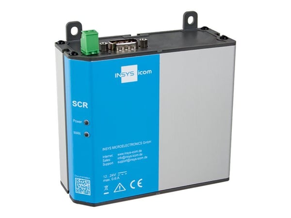 INSYS icom SCR-E 200 - Ruter 2-port svitsj - Modbus - DIN-skinnemonterbar, veggmonterbar