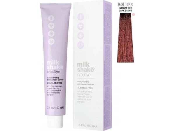 Milk Shake Creative Permanent Hair Dye 6.666RR Intense Red Dark Blond, 100 ml (för kvinnor)