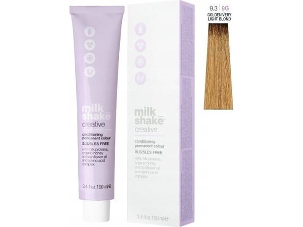 Milk Shake Creative Permanent Hair Dye 9.39G Golden Very Light Blond 100 ml