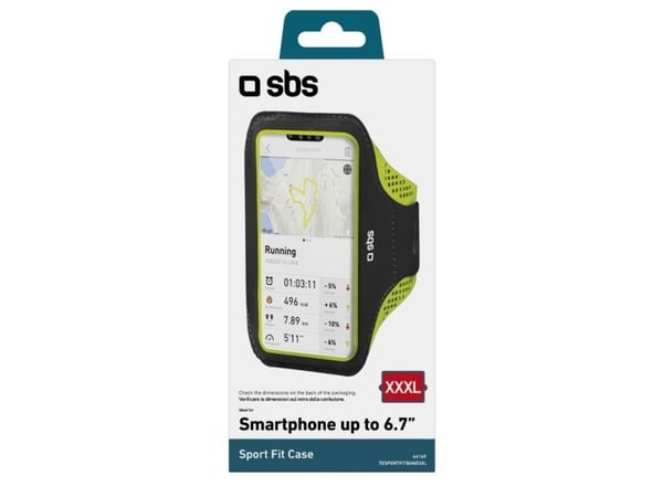 SBS TESPORTFITBAND3XL, Armbænd eske, Universell, 17 cm (6.7"), Sort