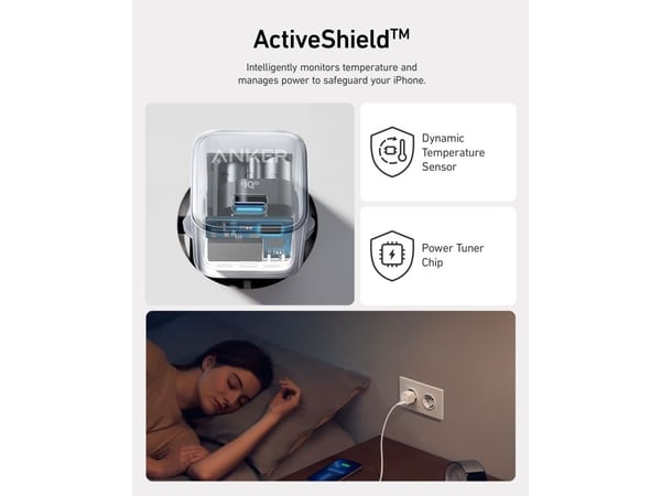 Anker Nano pro series 5 511 - Strømadapter - nano pro - 20 watt - 3 A - IQ 3.0 (USB-C) - aurorahvit