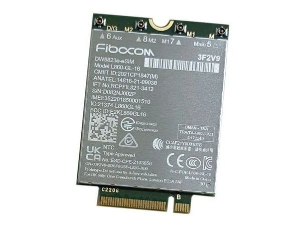 Dell Wireless 5823e - Trådløst mobilmodem - 4G LTE - PCIe 2.0