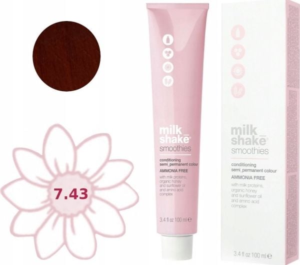 Milk Shake hårfarge, ammoniakkfri, semi-permanent 7.437CG Medium Copper Golden Blond 100 ml