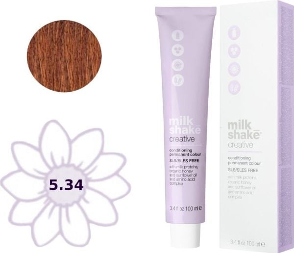 Milk Shake Creative Permanent Hair Dye 5.345GC gylden kobber lys brun 100 ml