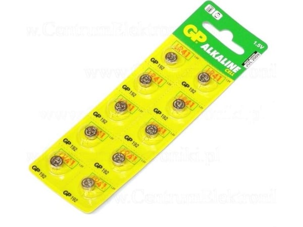 GP Batteries LR41, Engangsbatteri, LR41, Alkalinsk, 1,5 V, 10 stykker, 24 mAh