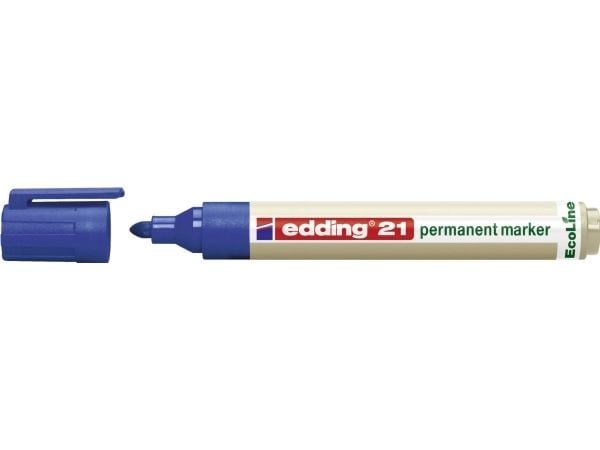 edding EcoLine 21 - Markør - permanent - for glass, metall, plast - blå - 1.5-3 mm