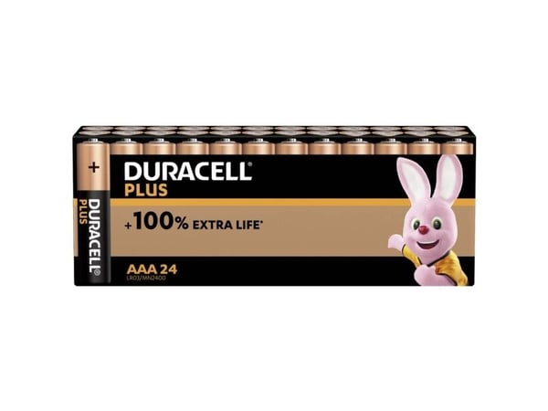 Duracell BATT.PLUS AAA, 24er-Pack, Engangsbatteri, AAA, Alkalinsk, 1,5 V, 24 stykker, 1200 mAh