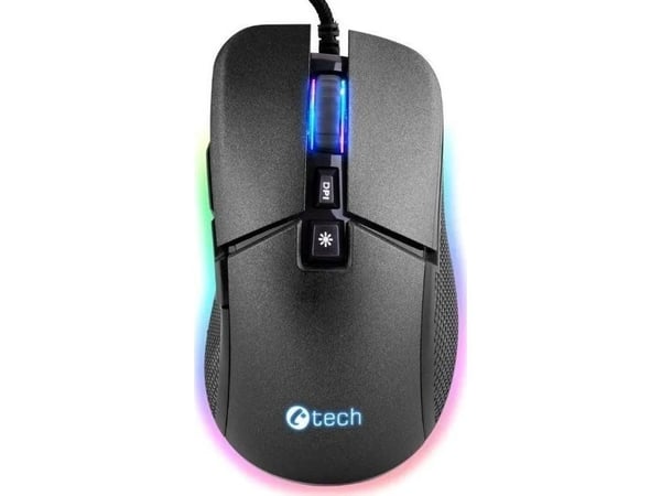 C-Tech Dawn gamingmus, casual gaming, 6400 DPI, RGB-belysning, USB
