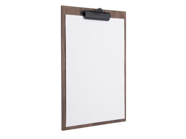 Menu Kortholder A4 Securit viser 1 A4 side med clips Valnød