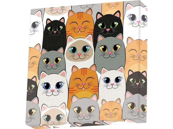 Diamond Dotz Diamond Mosaic, Cat Clan Sett, Full Color