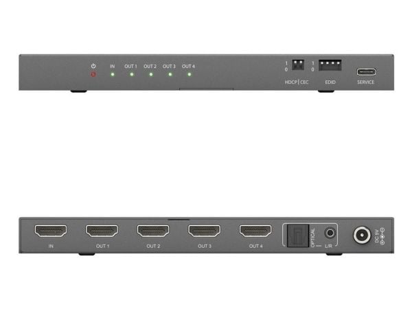 PureTools PT-SP-HD14-48G, HDMI, 4x HDMI, 3,5 mm, 7680 x 4320 piksler, Sort, Stål
