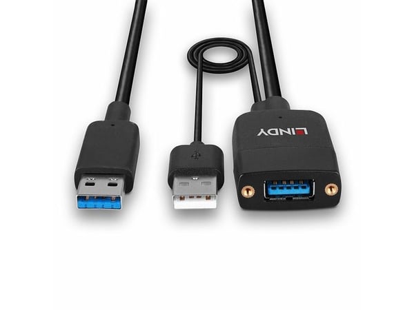 Lindy 43357, USB 3.2 Gen 2 (3.1 Gen 2) Type-A, USB 3.2 Gen 2 (3.1 Gen 2) Type-A, 100 Mbit/s, Svart, Akrylonitril-butadien-styren (ABS), Rund kabel