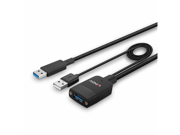Lindy 43357, USB 3.2 Gen 2 (3.1 Gen 2) Type-A, USB 3.2 Gen 2 (3.1 Gen 2) Type-A, 100 Mbit/s, Svart, Akrylonitril-butadien-styren (ABS), Rund kabel