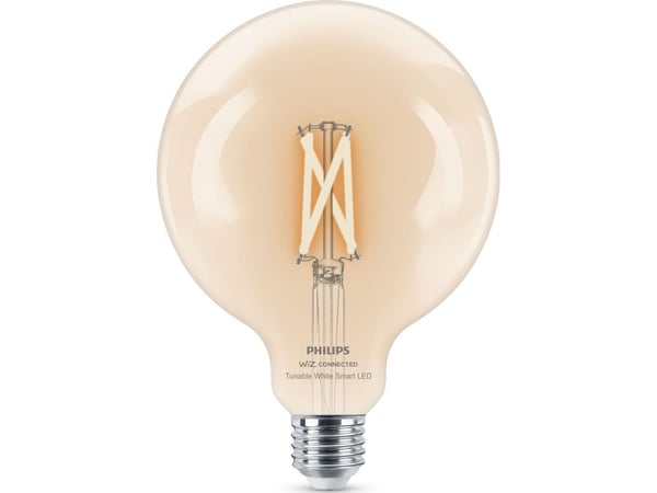 Philips Smart - LED-filamentlyspære - form: G125 - klar finish - E27 - 7 W (ekvivalent 60 W) - klasse E - avstembar hvit - 2700-6500 K