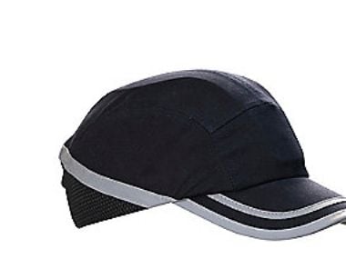 OS Bump Cap marineblå - 7cm skygge, ventilationshuller,justérbar velcrobånd i nakken