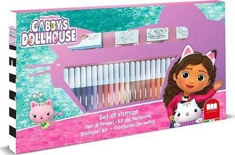 36 stykker frimerker og tusjer for fargelegging av Gabis kattehus. Gabby's Dollhouse 57117 Multiprint