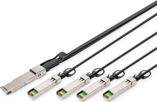 DIGITUS QSFP+ 40G 4XSFP+ 5 m DAC-kaapeli, 2m, musta