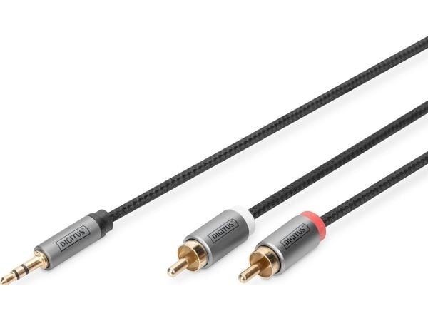 DIGITUS - Audiokapeli - stereo mini-jackstik han til RCA x 2 han - 1 m - lajittelu