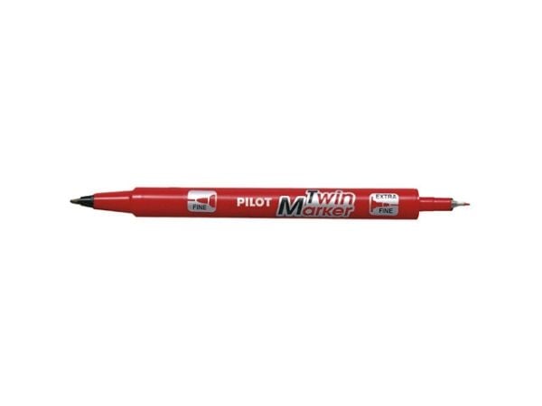 Pilot Twin Marker, Röd, 0,4 mm, 0,8 mm