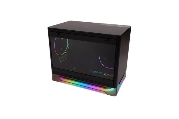IN WIN A1 Prime - Mini-ITX-tårn - sidepanel med vindu (herdet glass) 750 watt (ATX12V 2.52/ PS/2) - svart - USB/lyd