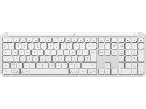 Logitech Signature Slim K950 - Tastatur - 100% - full size - trådløs - Bluetooth 5.1 LE - QWERTY - US International - elfenbenshvit