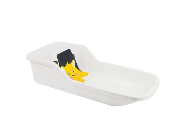 Hamax Baby Bob plastslede med ryggstøtte, hvit