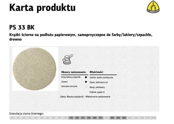 KLINGSPOR skjæreskive KRAZEK 225 PS33BK gr.150 / 50 stk SZPACHLA
