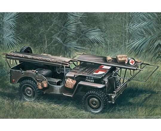 Italeri 326, 1:35, Monteringssett, Militært ingeniørkjøretøy, AMBULANCE JEEP, Alle kjønn, Plastikk
