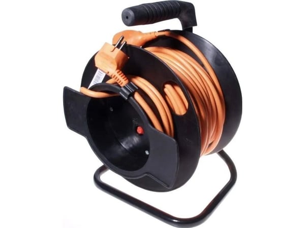 PREMIUMCORD jatkojohto 230V rumpu 25m, musta (ppb-02-25)
