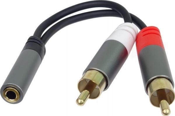 PremiumCord-kabel HQ Jack 3,5 mm hunn til 2x CINCH hann 15 cm